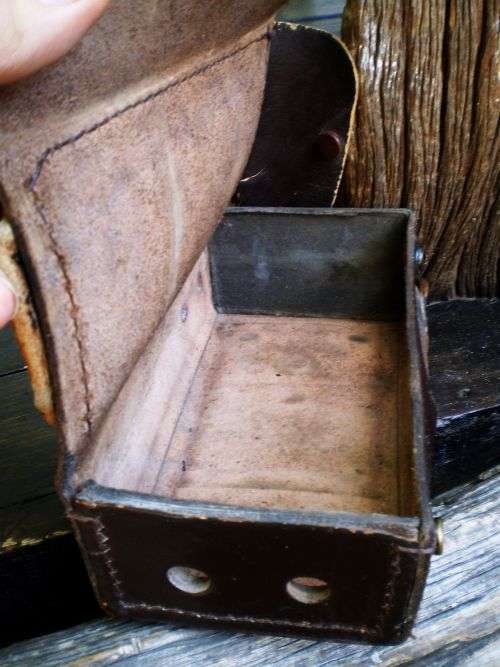 Vintage Genuine Leather Hand Stitched Camera Bag 1950s