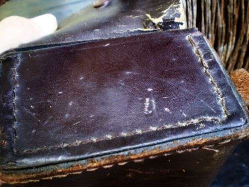 Vintage Genuine Leather Hand Stitched Camera Bag 1950s