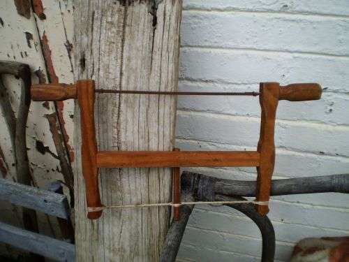 Vintage Wooden Saw With Cotton String