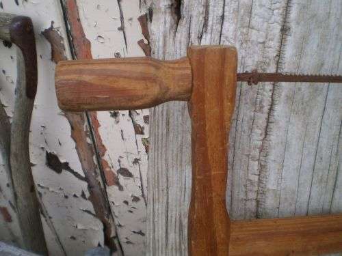 Vintage Wooden Saw With Cotton String