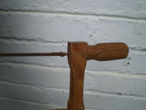 Vintage Wooden Saw With Cotton String