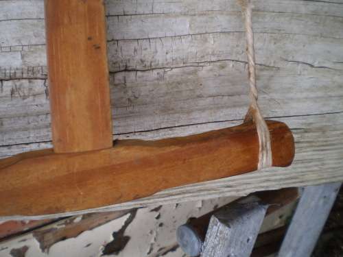 Vintage Wooden Saw With Cotton String