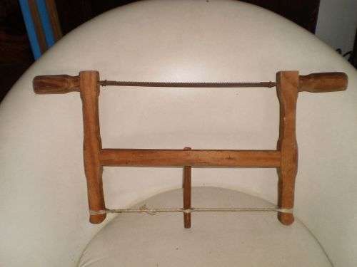 Vintage Wooden Saw With Cotton String