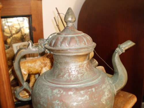 Heavy Shabby Chic Vintage Copper Coffee or Tea Pot