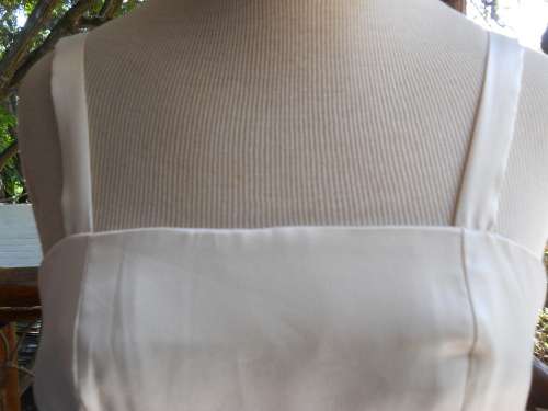 Vintage Costume Design Marilyn Style Creme White Satin Summer Dress With Belt Size 10