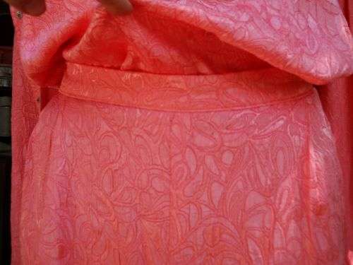 1980s Vintage Three Piece Suit Marlene Dietrich Style in Pink Satin Size 12