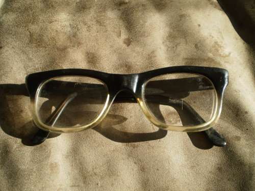 Nerd Vintage Rustler 1960s Retro Black Transparent Horn Mens Eyeglasses Spectacles Frame