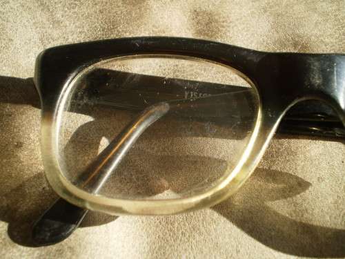 Nerd Vintage Rustler 1960s Retro Black Transparent Horn Mens Eyeglasses Spectacles Frame