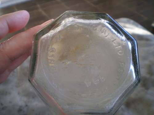 Rare Vintage All Gold Tomato Sauce Octagonal Glass Bottle