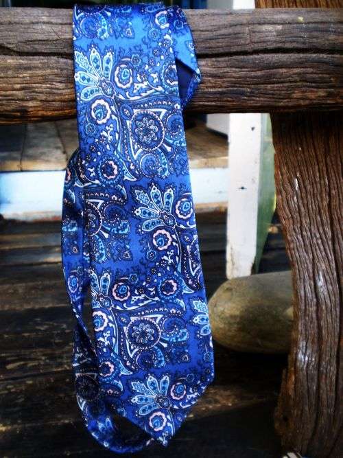 Fabio Italian Saunders Silk Blue Vintage Tie
