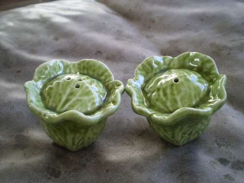 Porcelain Cabbage Salt And Pepper Shakers