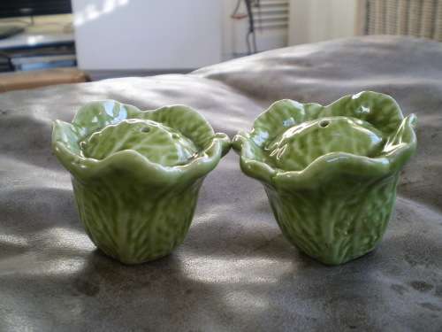 Porcelain Cabbage Salt And Pepper Shakers