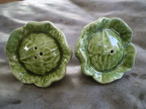 Porcelain Cabbage Salt And Pepper Shakers
