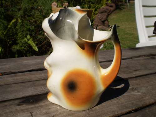 Vintage Porcelain Dog Milk Jug Marked