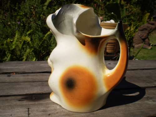 Vintage Porcelain Dog Milk Jug Marked