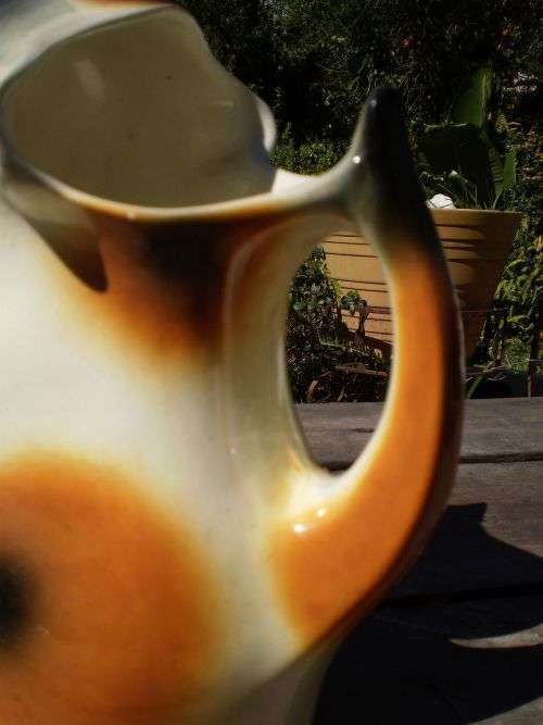 Vintage Porcelain Dog Milk Jug Marked