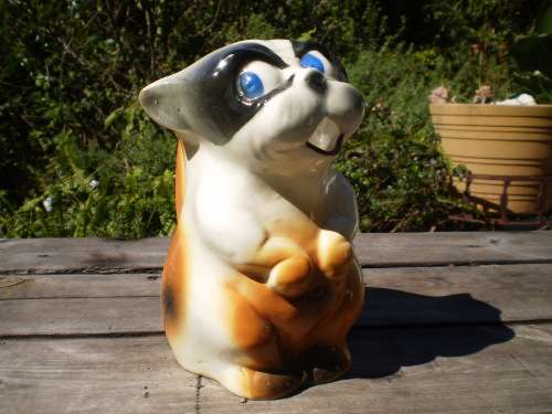 Vintage Porcelain Dog Milk Jug Marked