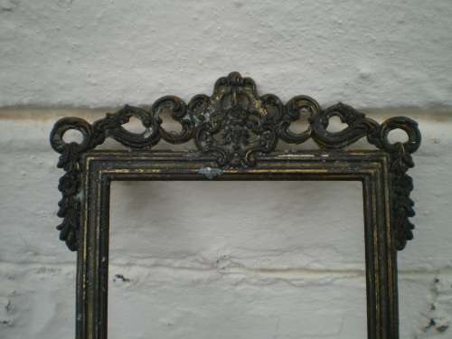 Antique Italian Art Nouveau Metal Picture Frame Post Card Size Needs Glass