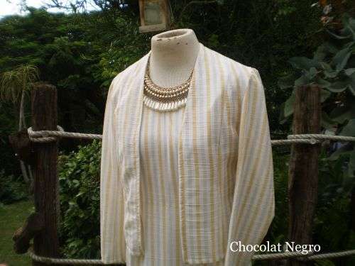 Gorgeous Vintage 19080s Ladies Striped Two Piece Dress And Blazer Size 10 excellent condition