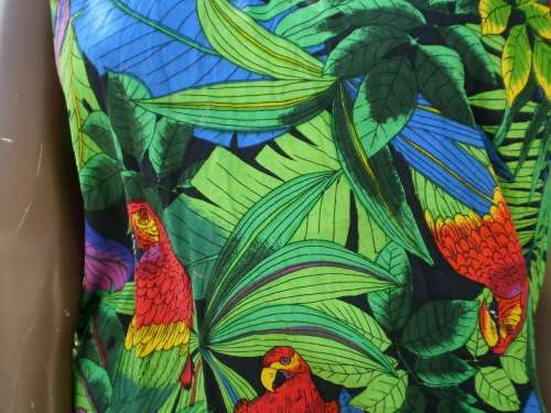 Original 1980s Vintage Parrot And Jungle Print Sleeveless Top Size 10 to small 12