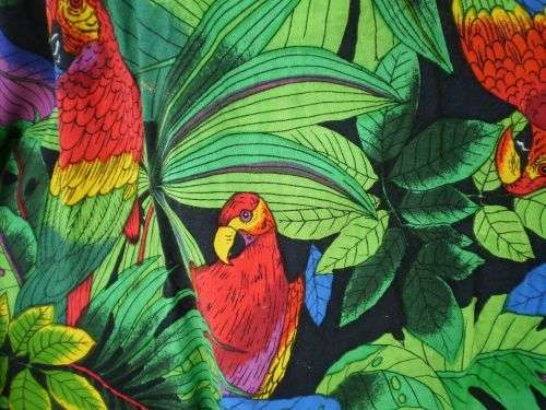 Original 1980s Vintage Parrot And Jungle Print Sleeveless Top Size 10 to small 12
