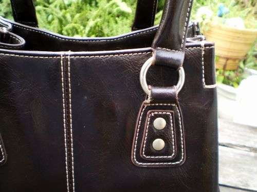 Nine West Faux Brown Leather Handbag 25cm height x 30 cm width excellent condition