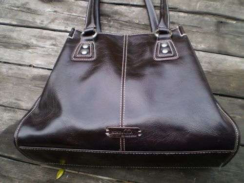 Nine West Faux Brown Leather Handbag 25cm height x 30 cm width excellent condition