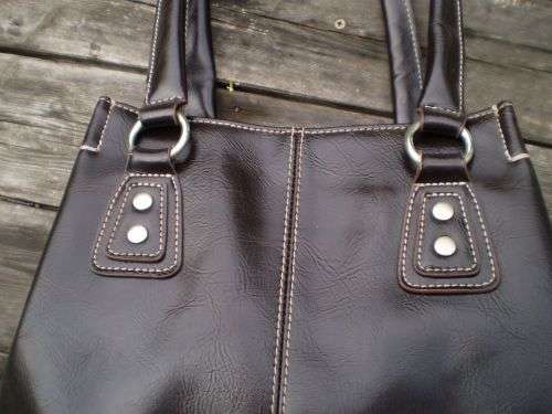 Nine West Faux Brown Leather Handbag 25cm height x 30 cm width excellent condition