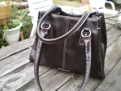 Nine West Faux Brown Leather Handbag 25cm height x 30 cm width excellent condition