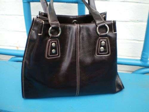 Nine West Faux Brown Leather Handbag 25cm height x 30 cm width excellent condition