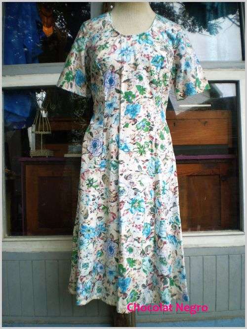 Original 1980's Vintage Floral Summer Dress Size 14