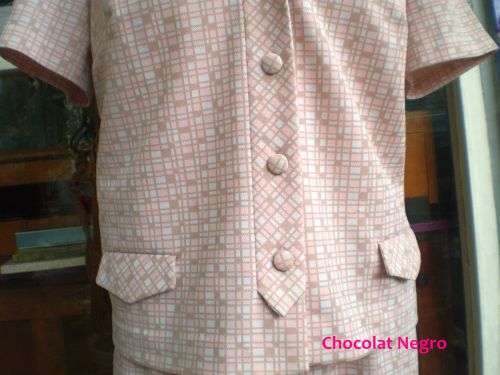 Original 1960s Vintage Crimpelene Two Piece Outfit Skirt and Blazer Size 14