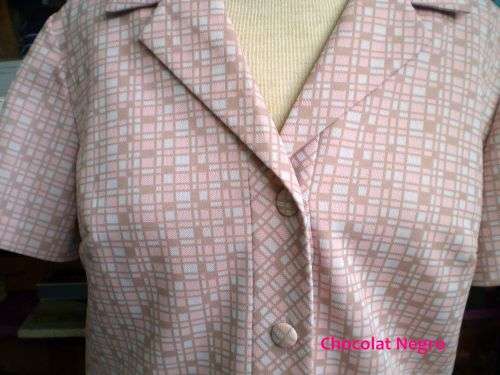 Original 1960s Vintage Crimpelene Two Piece Outfit Skirt and Blazer Size 14