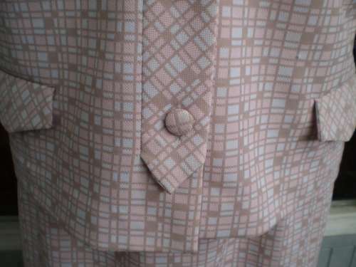 Original 1960s Vintage Crimpelene Two Piece Outfit Skirt and Blazer Size 14