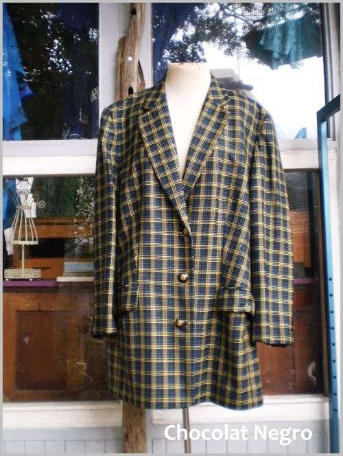 Horst Basler 1980s Vintage Overlength Ladies Striped Designer Blazer Size 16 Excellent Condition