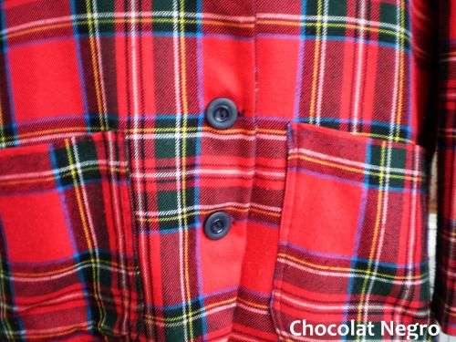 1980s Vintage Tartan Overlength Ladies Red Designer Blazer 100 %Wool Size 16 Excellent Condition