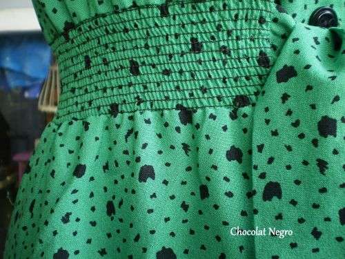 Vintage 1970s Buttoned Green Dress Size 10 to small 12 excellent condition