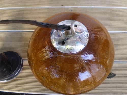 Vintage Modern Mid Century Amber Color Glass Ceiling Hanging Lamp