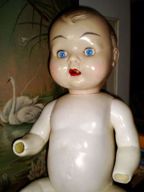 Collectable Large 1950s Vintage Celluloid Kader Speaking Doll Hands Missing 65 cm