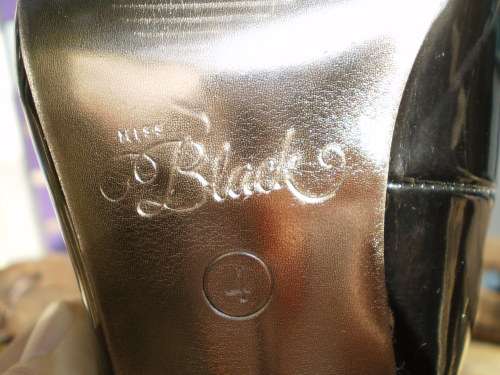 Original Miss Black Sling Back Heels Shoes Size 4