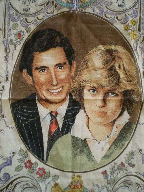 Vintage Royal Engagement And Royal Wedding 1981 Charles And Diana 1981 Wall Table Cloth Tapestry
