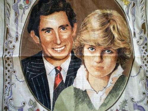 Vintage Royal Engagement And Royal Wedding 1981 Charles And Diana 1981 Wall Table Cloth Tapestry