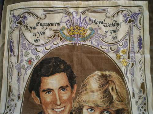 Vintage Royal Engagement And Royal Wedding 1981 Charles And Diana 1981 Wall Table Cloth Tapestry