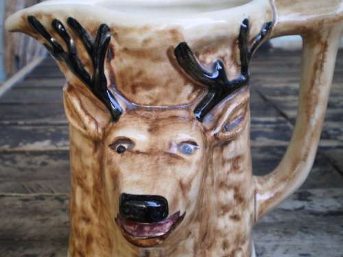 STAG BEER Grahamstown Pottery Drostdy Large Beer Mug With Deer Head