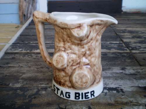 STAG BEER Grahamstown Pottery Drostdy Large Beer Mug With Deer Head