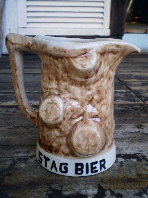 STAG BEER Grahamstown Pottery Drostdy Large Beer Mug With Deer Head