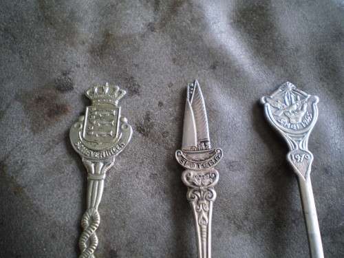 Vintage Set Of 8 Silver Plated Souvernir Spoons From Holland 1970s