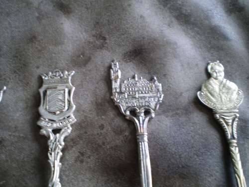 Vintage Set Of 8 Silver Plated Souvernir Spoons From Holland 1970s