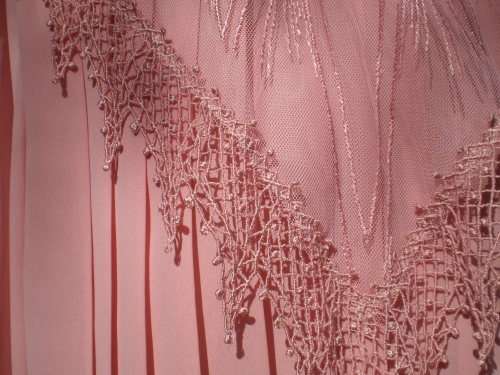 Vintage 1980s Pink Chiffon Dress Two Pieces Size 12