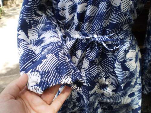 Vintage 1970s Cocktail Dress Blue And White Size 12